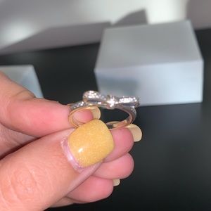 Pandora Sparkling Bow Ring in Clear/Silver